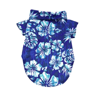Vintage Hibiscus Doggie Design Hawaiian Camp Shirt - XS-2XL - Picture 1 of 2