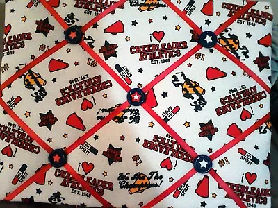 Cute Cheerleader Themed Memory Board with Matching Accent Buttons - Image 1 of 2