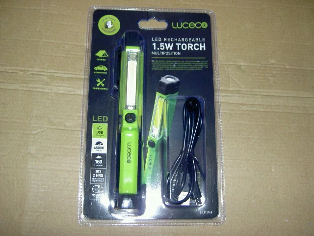 Luceco 3 in 1 5W Rechargeable Weatherproof LED TORCH SPOT lilt15t65 - Image 1 of 1
