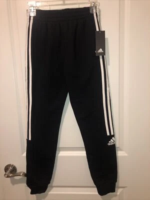 NUEVO Pantalón de chándal Adidas para niñas tiro medio con puños polar grande (14) negro Foto 1 de 2