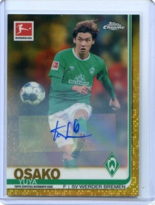 2019-20 Topps Chrome Bundesliga YUYA OSAKO Gold Refractor Auto Autograph #37/50 - Image 1 of 2