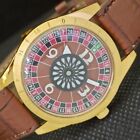 ART DECO OLD WINDING SWISS MENS POKER STYLE BROWN DIAL WATCH 548b-a289096-3