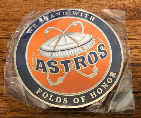 Retro Astrodome Houston Astros Folds of Honor Challenge Coin Budweiser NEW Bag Cover