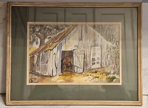 Original Signed Watercolor Painting 17" x 13" Wood Wooden Framed BEAUTIFUL - Picture 1 of 6