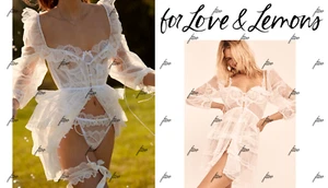 FOR LOVE LEMONS ROBE SLIP DRESS FOREVER WEDDING HEART LACE ETERNAL ROSE AMORE XS - Picture 1 of 13