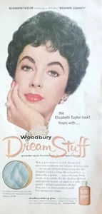 Woodbury Dream Stuff VINTAGE 1957 Magazine Ad Elizabeth Taylor, Raintree Country - Imagen 1 de 1
