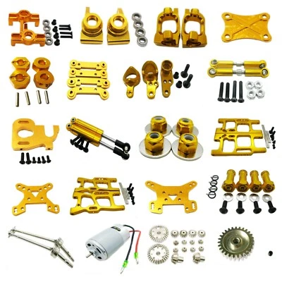 Pieza de actualización de metal de aleación de aluminio amarilla apta para coche de radiocontrol 1/14 Wltoys 144001 Buggy Foto 1 de 4