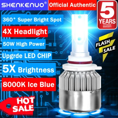9005+9006 8000k Azul Hielo Combo Faros LED 8000LM Kit Haz Alto/Bajo 72W Foto 1 de 4