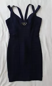 Herve Leger Blue Bodycon Dress - Size: Small - Picture 1 of 7