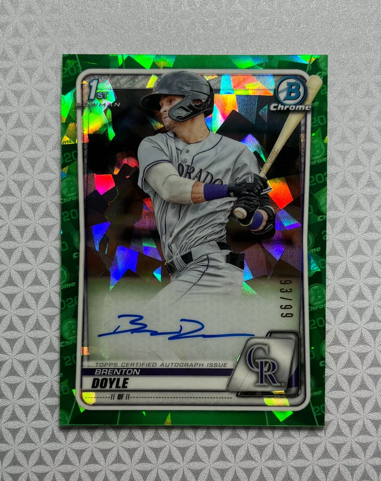 BRENTON DOYLE Auto 1st 2020 Bowman Chrome Green Atomic Refractor #93/99