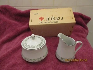 Never Used Vintage Mikasa MONTCLAIRE Creamer & Sugar Boxed - Picture 1 of 4