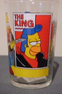 Vintage AMORA The Simpsons Glass - Homer as The King - 1997