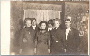 Three Couples Men and Women RPPC Real Photo Vintage Postcard Unposted - Picture 1 of 2