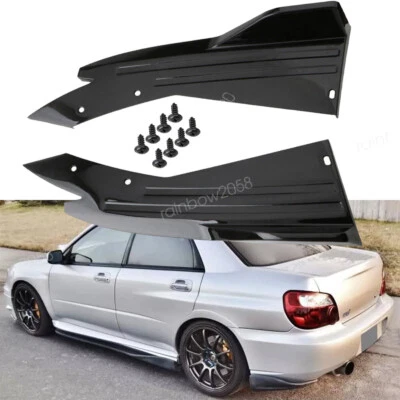 For Subaru Impreza WRX Black Rear Bumper Diffuser Lip Side Aprons Spat Splitter Foto 1 de 4