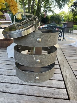 Gulliver 8-1/2 in 1-Light Graphite Chandelier  Gray Wood Accents - Image 1 of 4