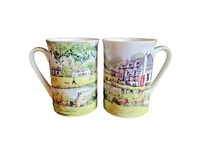 Nuevo sin caja Juego de 2 tazas Country Pub de The Leonardo Collection 2018 Hecho en Reino Unido Foto 1 de 4