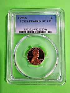 1999 S LINCOLN MEMORIAL CENT PCGS PR69RD DCAM - Bild 1 von 2