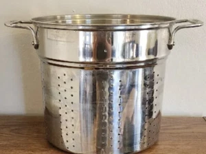 KOMPLETT VERKLEIDET Edelstahl Kochgeschirr Nudelsieb Sieb 10,5 Zoll x 9,5 Zoll hoch - Bild 1 von 4