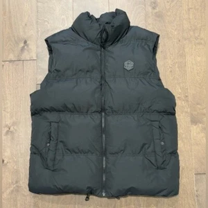 Threadbare Men's Black Sleeveless Puffer Vest Jacket, Size Large - Picture 1 of 7
