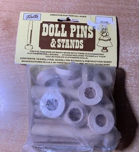 Forster Wood Doll Pins & Stands 9 Sets With Instructions Vintage 1978 - Picture 1 of 7