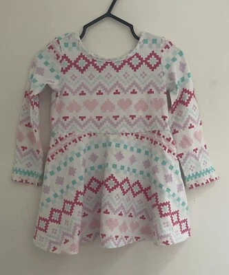 TCP Bebé Niñas Colorido Fair Isle Calce y Acampanado Vestido Manga Larga Blanco 18-24 M Foto 1 de 2