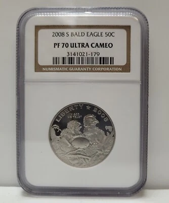 NGC PF 70 Ultra Cameo 2008-S Bald Eagle 50C Half Dollar - Image 1 of 2