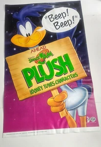 1996 Space Jam Plush Road Runner McDonald's Vinyl Advertising Banner 22" x 35.5" - Picture 1 of 8