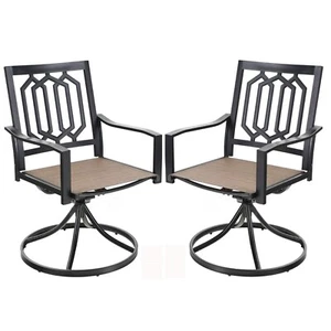 Patio Chair Set of 2 Metal Swivel Sling Outdoor Dining Chairs US Stock - Picture 1 of 8