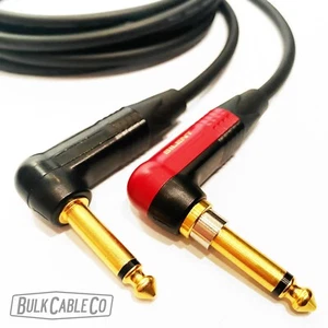 5,5 pies - Cable de guitarra silencioso Mogami 2524 - extremos de ángulo recto neutros - tapones dorados - Imagen 1 de 12