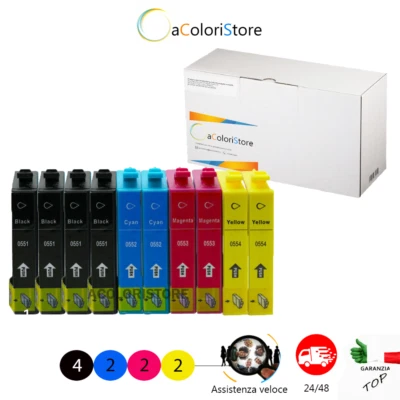 ACOLORISTORE 10 Cartucce compatibili per Epson Stylus Photo R240 R245 RX420 RX425 RX400 XL