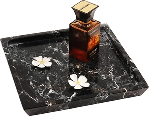 Marble Serving Tray 10" Inches Black Handmade Serving Dishes for Kitchen Counter - Picture 1 of 7