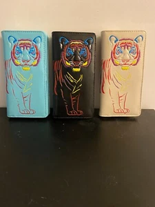 Wallet - Shag Wear Large Wallet w/Zipper Pocket Colorful Tiger - Picture 1 of 4