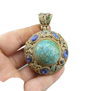 Chinese jade,rare  collectibles, cloisonne, turquoise, pendant  N706 - Picture 1 of 4