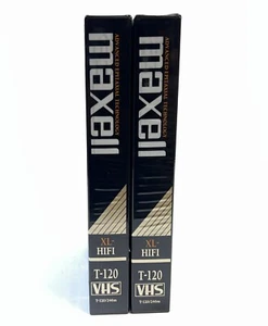 2 x Maxell T-120 XL-HIFI 6Hrs. Professional-Grade VHS Blank Video Cassette Tapes - Picture 1 of 4