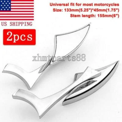 Espejos retrovisores laterales cromados para Honda Shadow VLX 600 VTX1300 1800 C R S T Foto 1 de 4