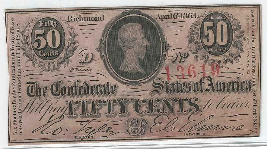 1863 Confederate States of America 50c ..... Crisp Uncirculated - Image 1 of 1