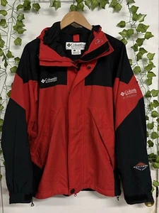Columbia Titanium Omni Tech Jacket Unisex Small Red Black Waterproof Outer Shell - Picture 1 of 18
