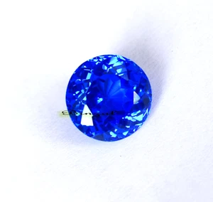 Vibrant & Rare Natural Untreated 13-15 CT Dark Vivid Blue Sapphire Round Cut Gem - Picture 1 of 9