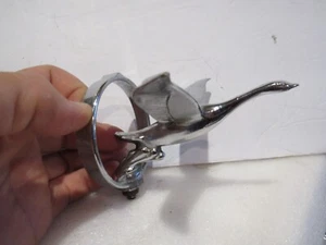 Rare Hard to Find Swan or Goose Hood Ornament Flying Bird Metal Logo Embem - Bild 1 von 3