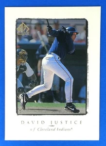1998 SP Authentic David Justice #77 BASEBALL CARD Cleveland Indians - Picture 1 of 2