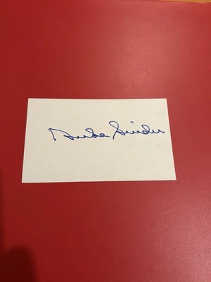 SIGNED 3x5 INDEX CARD OF HOF DUKE SNIDER (DECEASED 2011) ! GREAT AUTOGRAPH! - Image 1 of 2