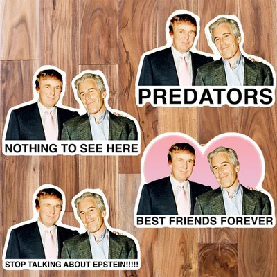 Anti-Trump Sticker Pack Epstein Files BEST FRIENDS, PREDATORS, Nothing to See