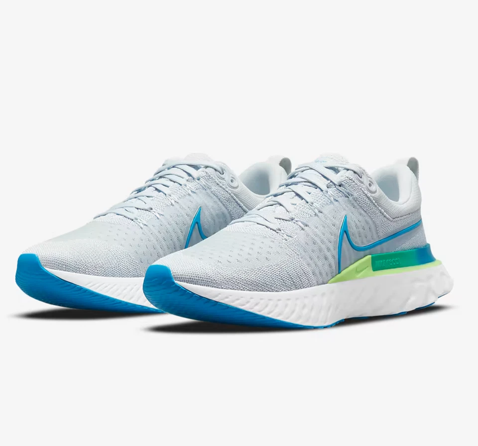 Nike React Infinity Run FK 2 Mens Sz US 12.5 Pure Platinum Grey Blue Shoes NEW ✅ - Image 1 of 4