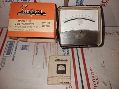 Simpson Model 1379 Wattmeter - Image 1 of 3