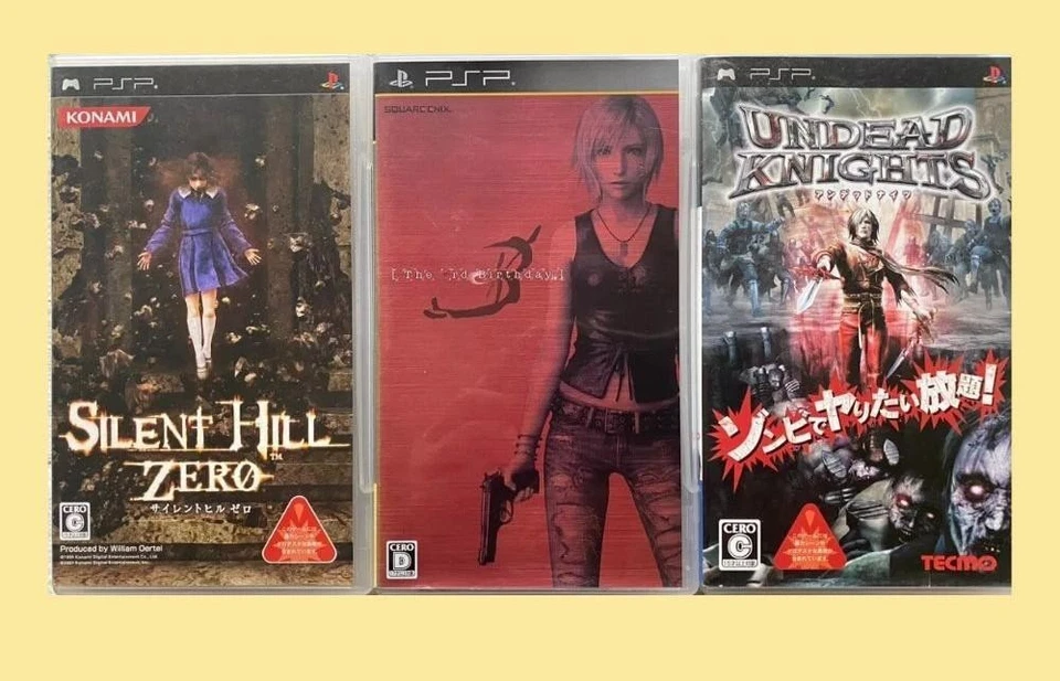 SONY PSP Silent Hill Zero & The 3rd Birthday & Undead Knights set Tested Japan - Image 1 of 2
