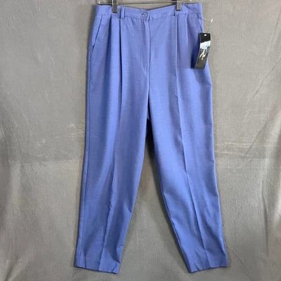 Pantalón plisado cintura alta Y2K vintage para mujer talla 12 azul nuevo con etiquetas Foto 1 de 4