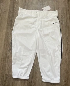 Nike Mens Vapor High Knicker Piped Baseball Pants White Black Sz XL BQ6437-100 - Picture 1 of 5