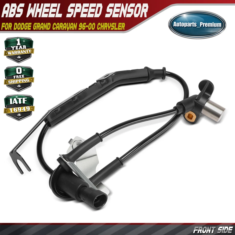 Sensor de velocidade de roda ABS dianteiro esquerdo ou direito para Dodge Grand Caravan 96-00 - Imagem 1 de 4