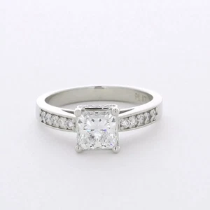 Platin Verlobungsring unter Halo 2,07 Karat Princess Lab-Grown Diamant D VS1 - Bild 1 von 5
