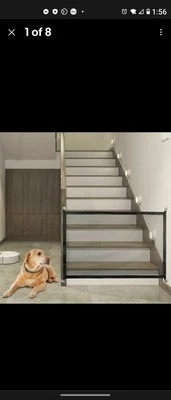 Pets Dog Cat Baby Safety Gate Mesh Fence Magic Portable Guard Net Stairs Doors Foto 1 de 4